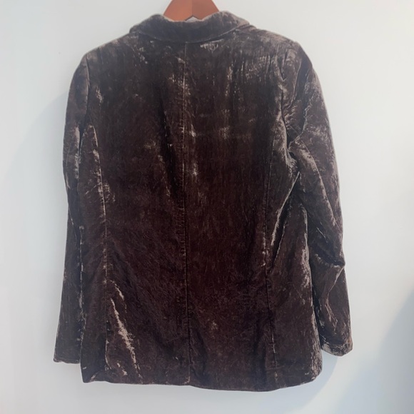 H & M CRUSHED-VELVET BLAZER, DARK TAUPE, sz 12 - Picture 8 of 14